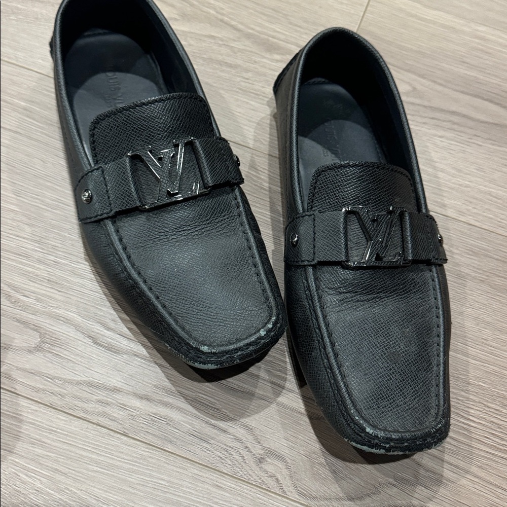 Black Loafers with Silver Logo
Louis Vuitton Monte Carlo black on black loafer